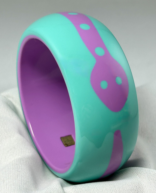 LG268 Raffia & Bossa turquoise & violet snake bangle